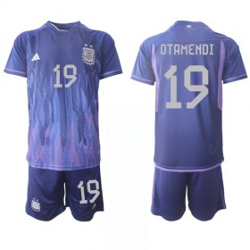 Fotbalový Komplet Argentina Nicolas Otamendi 19 Dětské Venkovní Mistrovství Světa 2022 Krátký Rukáv (+ trenýrky)